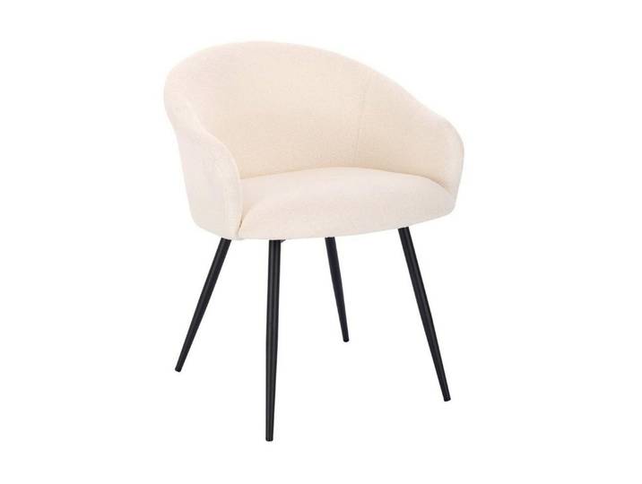 HOME DELUXE Esszimmerstuhl Polsterstuhl CELESTE Bouclé Weiß - Mengenauswahl (2 St), Boucle Stoffbezug, Schminktisch Stuhl, Schreibtischstuhl