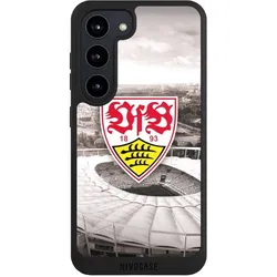 Nivocase Handyhülle für Samsung Galaxy S23 Hülle NIVOpure Case Schwarz Offizielles Lizenzprodukt Stadion (Samsung Galaxy S23), Smartphone Hülle, Schwarz