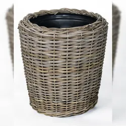 Pflanzkorb Sylter Korb Rattan 50x52cm 40 Liter Rund Natur Drypot Garten Terrasse Blumen
