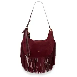 BA&SH für Damen. 2H26HBMS Ledertasche Fringes mit Fransen in Bordeaux (OSFA), Lässig, Wildleder