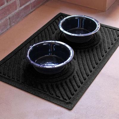 Bungalow Dba Matterly Waves Dog Bowl Pet Mat 27 x 18, 27 x 18, Charcoal