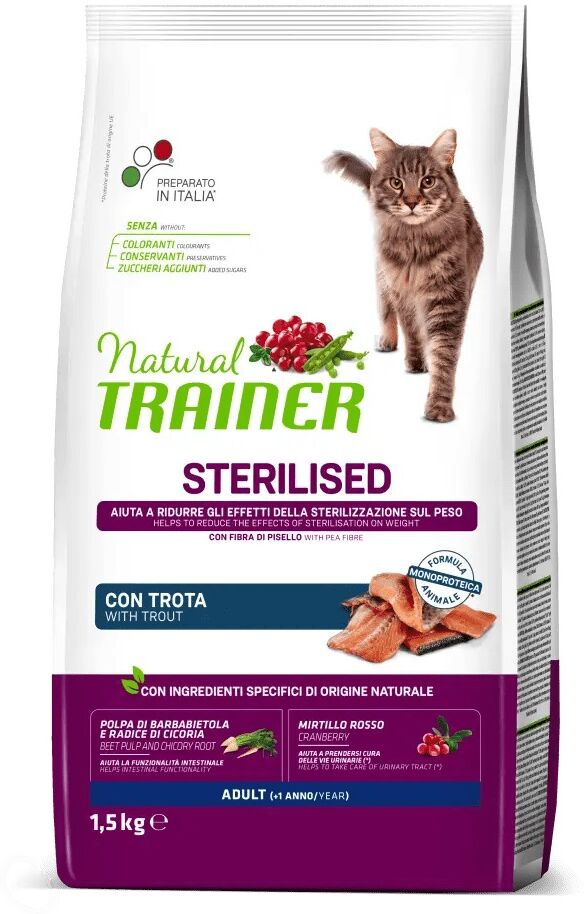 Antica Farmacia Orlandi Trainer Gatto Natural Adulto Sterilizzato Trota 1,5 Kg