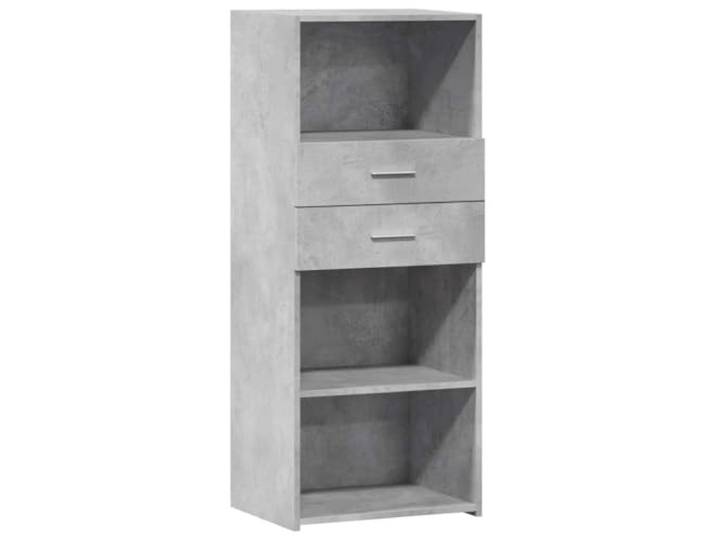 HKTMGDNG Highboard Betongrau 50x42,5x124 cm Holzwerkstoff Schrank Vielseitiger Beistellschrank fürs Wohnzimmer, bietet strukturierten Stauraum auf kompakter Stellfläche.