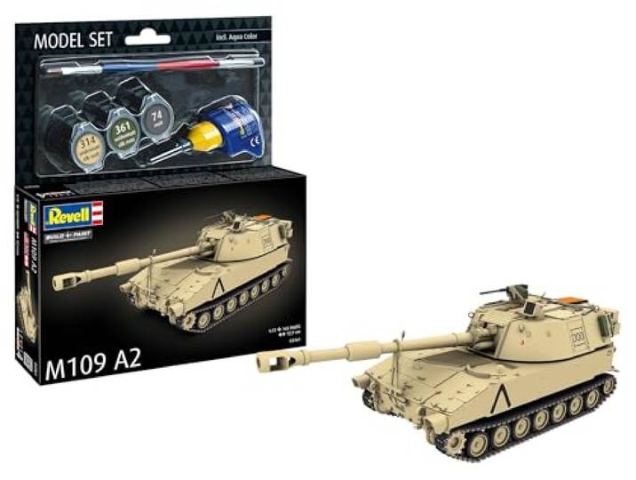 Revell 63361 Model Set M109 A2 1:72 Schaal Ongebouwd/Ongelakt Plastic Model Kit met Accessoires