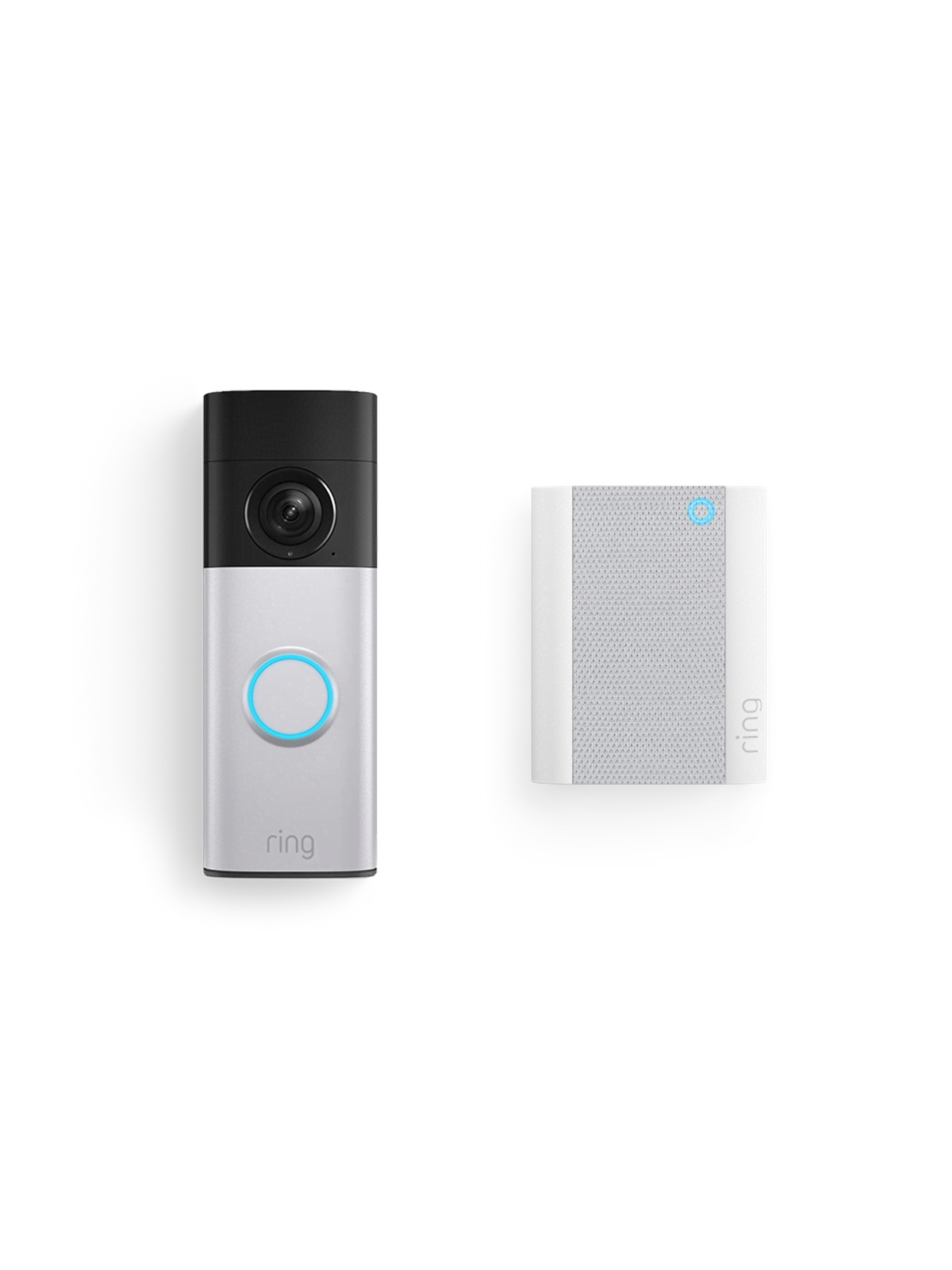 Ring Battery Video Doorbell Plus - Retinal 2K & Chime (3rd Gen) - Nickel Silver