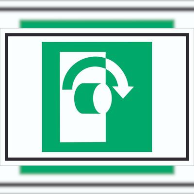 HB-Druck Öffnung durch Rechtsdrehung Symbol Schild A6 (105x148mm)