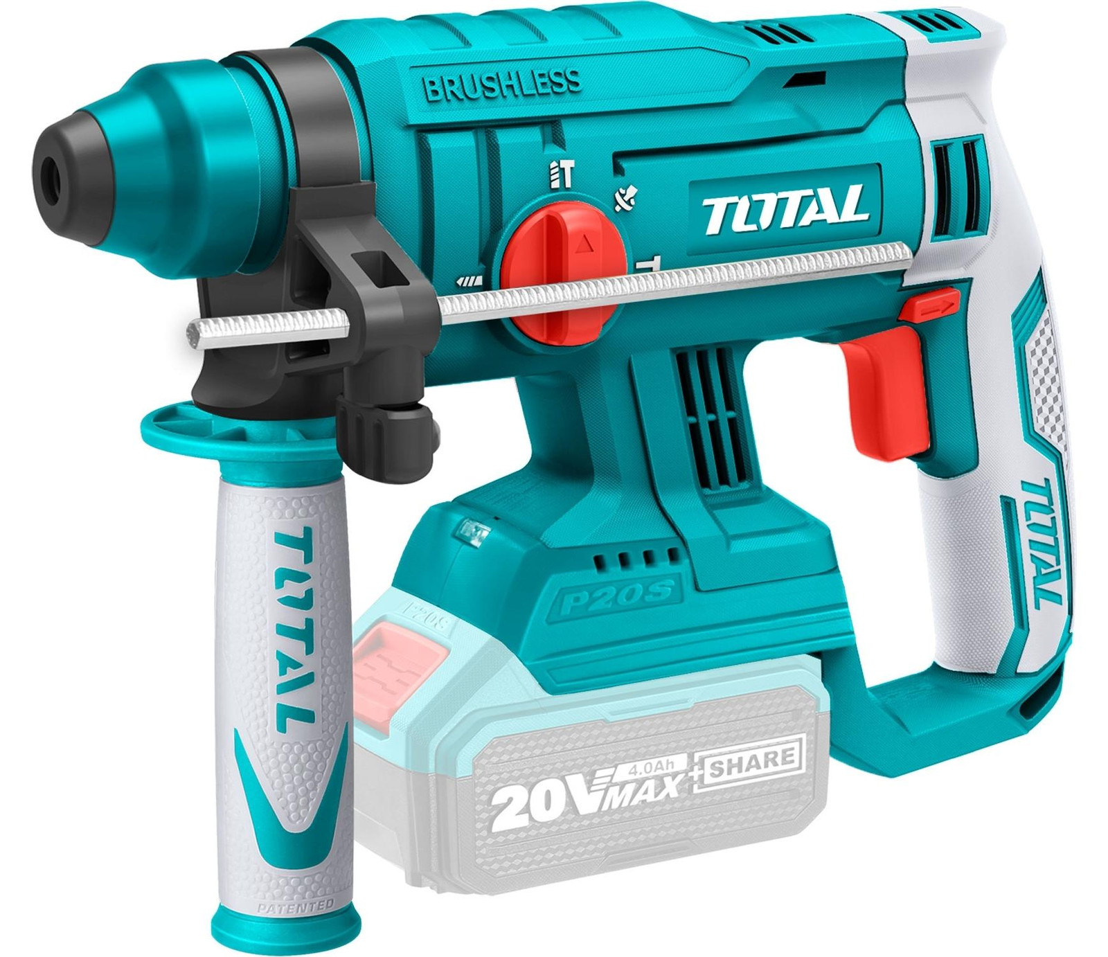 Total TRHLI2201 Beitel en boorhamer 20V Li-ion 2000mAh