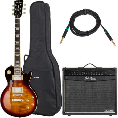 Harley Benton SC-550 II FTF Bundle Faded Tobacco Flame Hochglanz