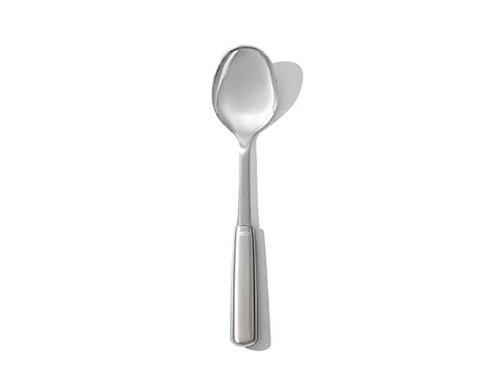 OXO Steel Kochlöffel aus Edelstahl Zum Rühren, Schöpfen, Portionieren und Servieren, Gefertigt aus Stabil Edelstahl, Elegantes Design