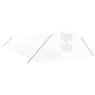 Helloshop26 - Gewächshaus Zelt Unterstand Pflanzen Blumen Gemüse mit Stahlrahmen 48 m² 12 x 4 x 2 m weiß 02_0044595