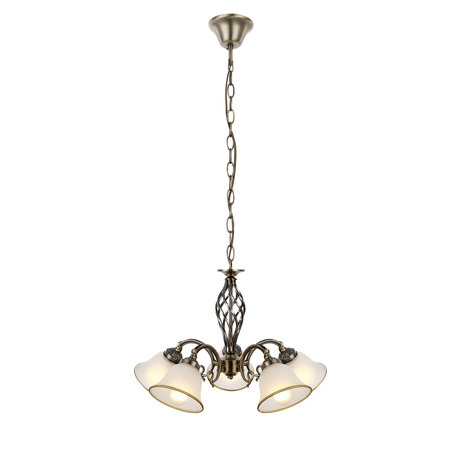 Globo Lighting Klassieke Hanglamp Odin 5-lichts - Goud/Messing - Metaal en Glas - Ø 60 cm
