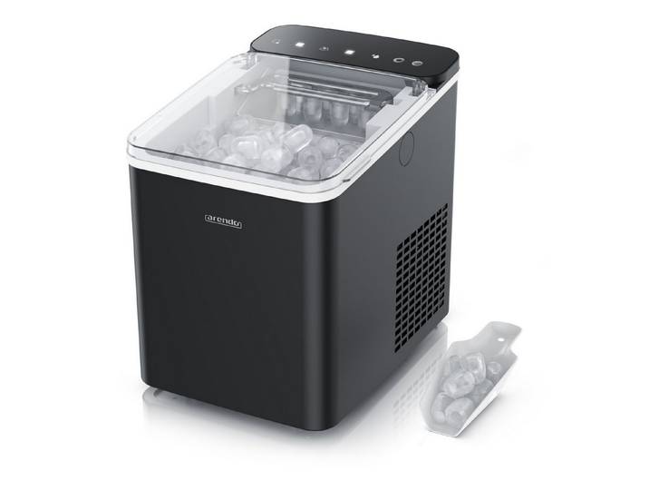 Arendo Eiswürfelmaschine Ice Maker Eiswürfelbereiter, max. 12kg Eiswürfe pro Tag, 1,1L Behälter, Automatische Abschaltung, Sichtfenster, Clean-Funktion, Warnfunktion