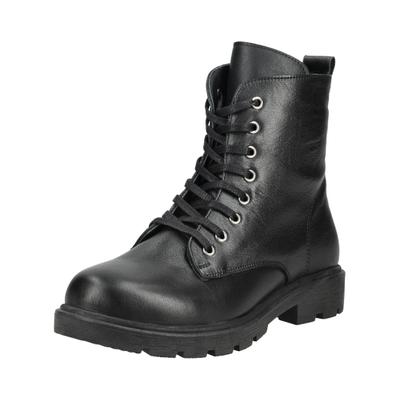 Schnürstiefelette ANDREA CONTI "Andrea Conti Stiefelette Leder", Damen, Gr. 37, schwarz (schwarz, schwarz), Leder, Schuhe Schnürstiefelette