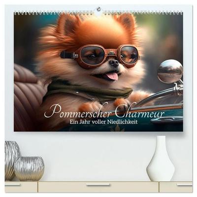 Pommerscher Charmeur Ein Jahr voller Niedlichkeit (hochwertiger Premium Wandkalender 2027 DIN A2 quer), Kunstdruck in Hochglanz