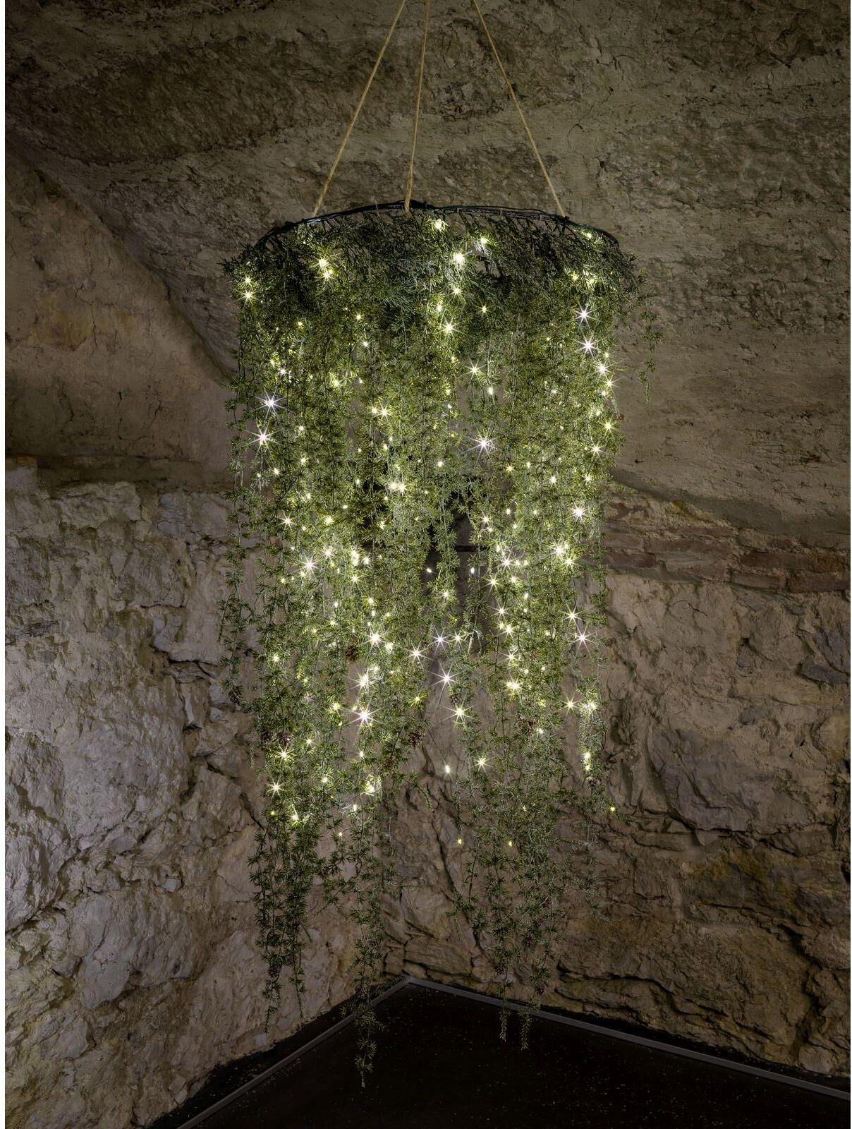 STT Adventskranz "Pine hanging wreath", gold, Ø 50cm, Dekokränze, Adventskranz gold Ø 50cm