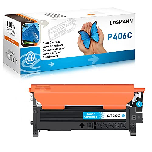 LOSMANN Cyan toner compatibel met Samsung CLT-406S, CLP-360, CLT-C406S, CLP-365W, CLP-367W, CLP-368, CLX-3300, CLX-3302, CLX-3303, CLX-3303FW, CLX-3304, CLX-3305, CLX-3305FN, CLX-3305FW en CLX-3305W