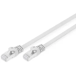 DIGITUS CAT 6A U-FTP flach Patchkabel, 3m, grau 3m, Farbe grau