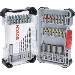 Bosch Bohrer-Bit-Set Extra Hard und Metal HSS Set, 35-teilig, Schlitz, Kreuz, Torx, Metallbohrer etc.