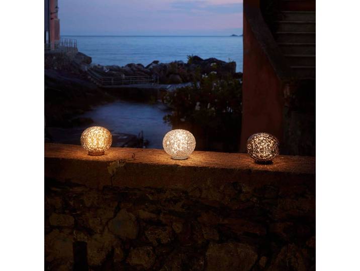 Kartell Designer Tischlampe Mini Planet, gelb / orange, für Wohn- / Esszimmer, Kunststoff, Design