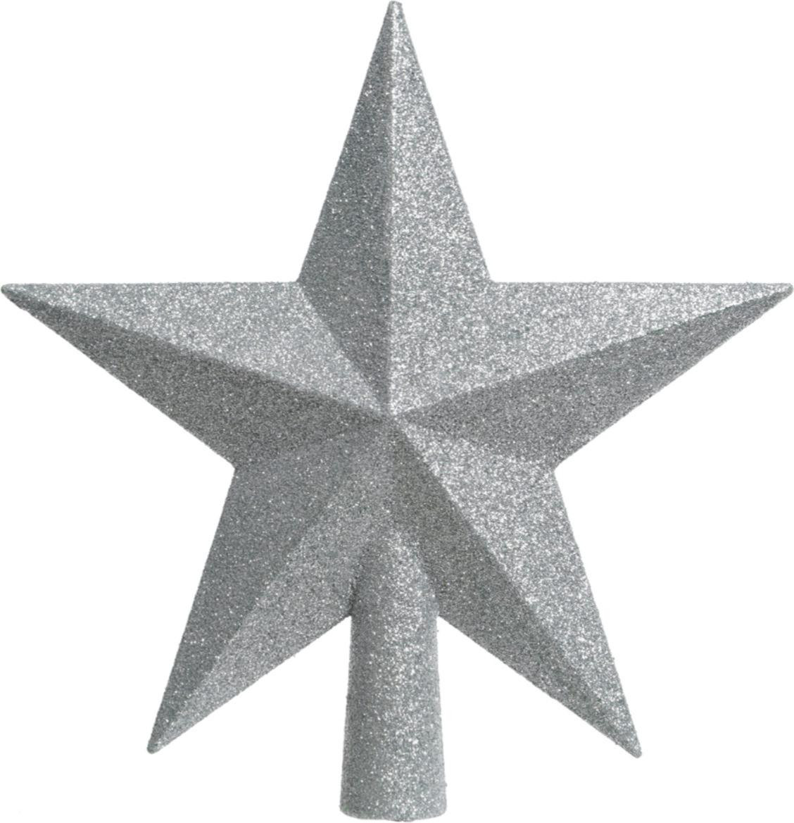 Kaemingk Kerstster Glitter Zilver Diameter: 19 cm