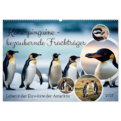 Kaiserpinguine - bezaubernde Frackträger (Wandkalender 2027 DIN A2 quer), CALVENDO Monatskalender