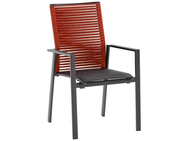 Niehoff Garden Gartenstuhl, Anthrazit, Rot, Metall, Textil, eckig, 61x95x65 cm, Typenauswahl, stapelbar, wetterbeständig, Gartenmöbel, Gartenstühle, Gartensessel