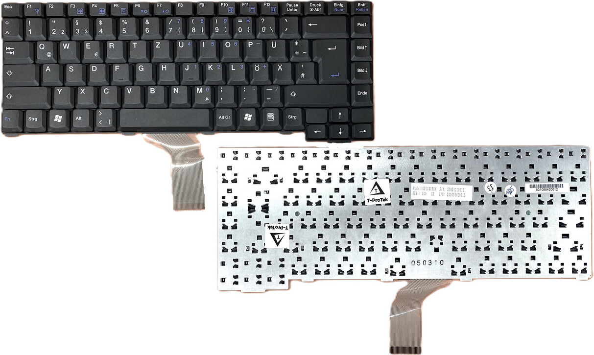 T-ProTek Duits toetsenbord compatibel met Packard Bell EasyNote B3800, B3550, R4000, R6000
