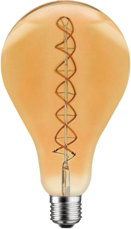 NCC-Licht LED-lamp A165 met spiraalvormig filament, 5W, E27, goudkleurig, extra warm licht (2200K), dimbaar
