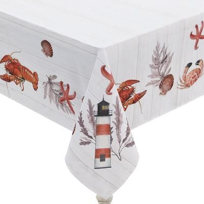 Laural Home Seafood Shack Tablecloth 70 x 84 - 70X84