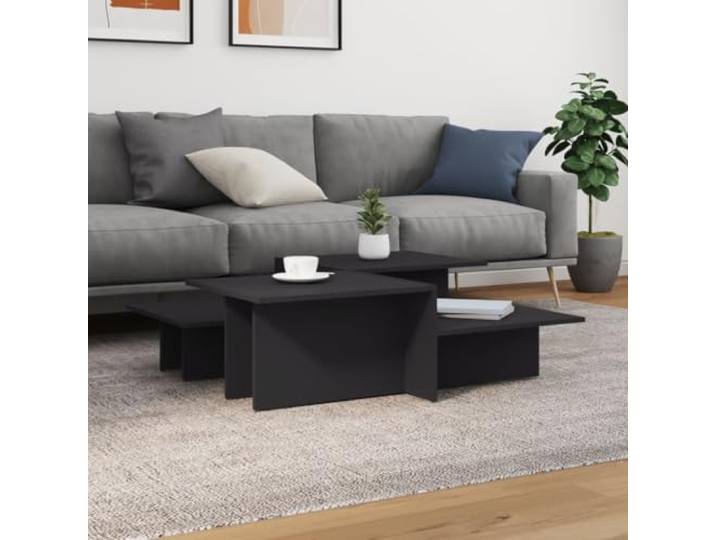 HEFZGDB Couchtische 2 STK. Grau Holzwerkstoff Langlebig Stilvoll Beistelltisch Wohnzimmertisch mit Glatter Oberfläche Feuchtigkeitsbeständig