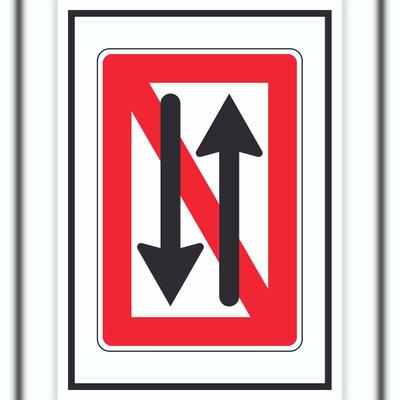 HB-Druck Begegnen und überholen verboten Symbol A2 Rückseite selbstklebend