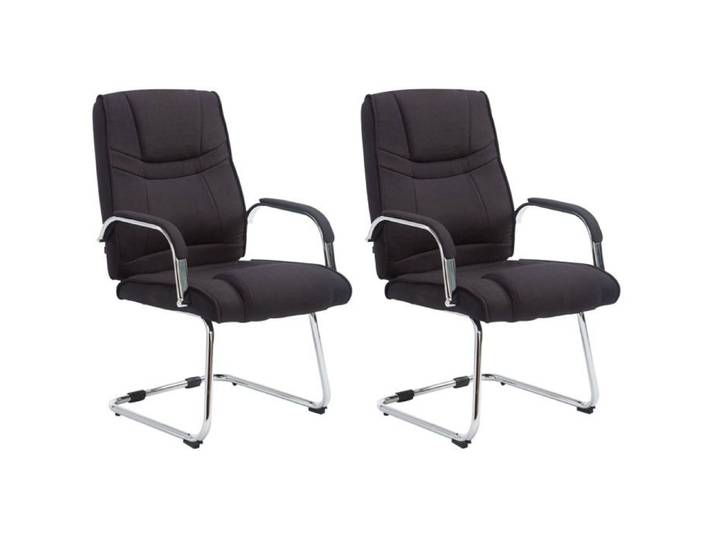 Fauteuil de bureau - DÉCOSHOP26 - 10_0008 - tissu noir - cadre métal - charge 180 kg