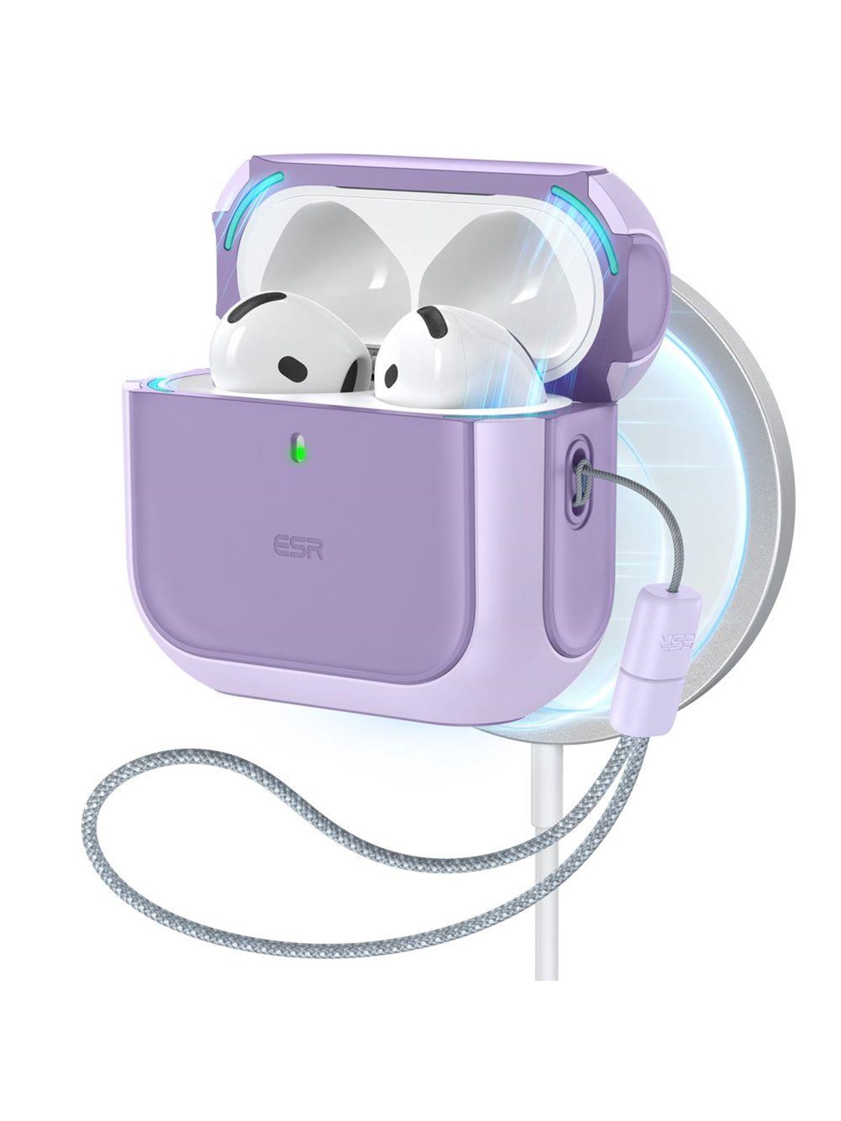 ESR Orbit Halolock MagSafe case for Apple AirPods 4 - purple