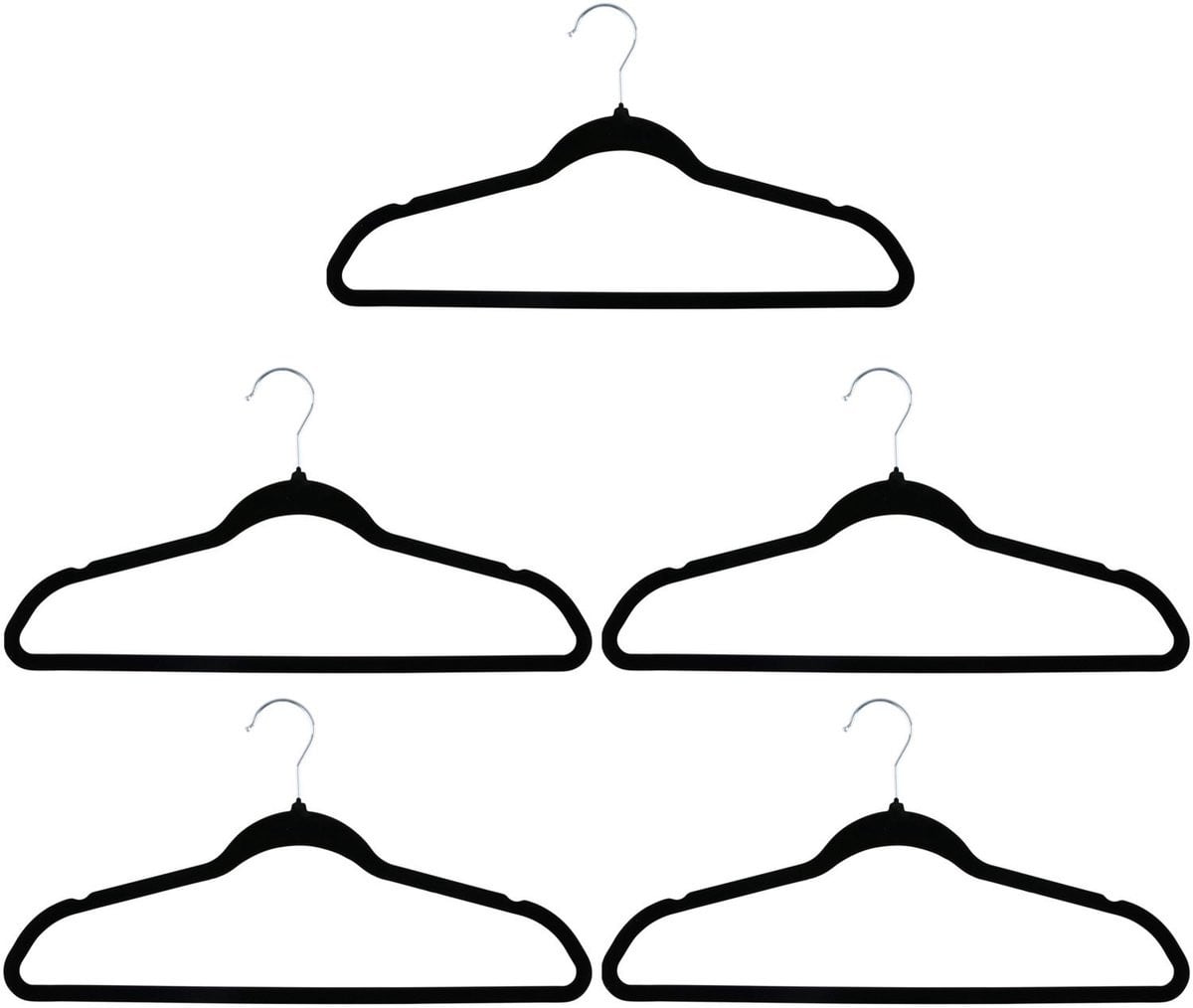 Alpina Fluwelen Kledinghangers – 10 Stuks – Anti-Slip – Zwart