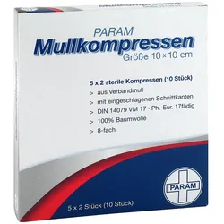 Mullkompressen 10x10 cm steril 8fach