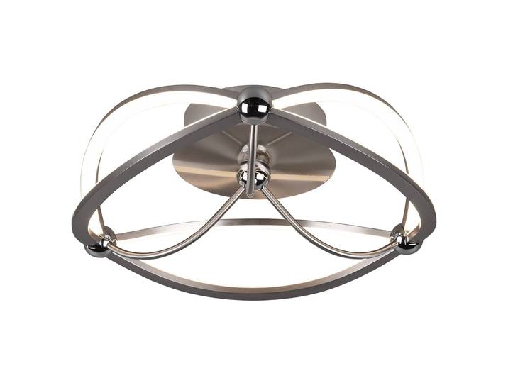 LED-Deckenleuchte Charivari I Ø 41cm Silber/Silber Material: Metall Metallart: Aluminium Oberfläche Metall: Vernickelt LED LED-Platine