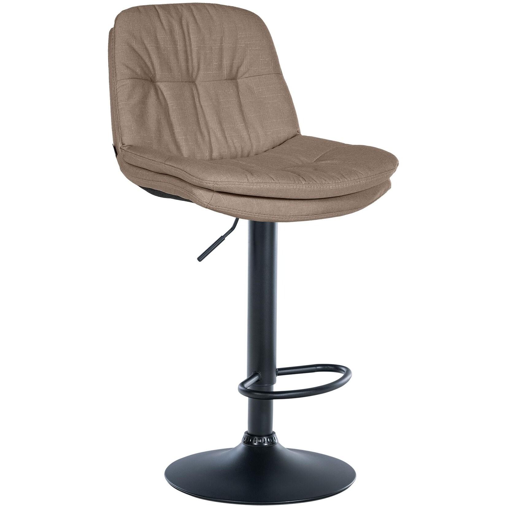 CLP Barhocker Laurel Stoff schwarz Farbe: taupe, Material Gestell: Metall matt schwarz