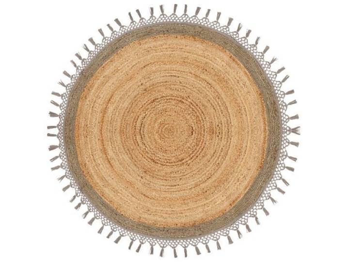 Tapis rond en jute d 140 cm beige et gris MARTS