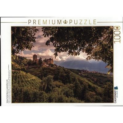 CALVENDO Puzzle Schloss Tirol bei Meran in zauberhaftem Licht | 1000 Teile Lege-Größe 64x48cm Foto-Puzzle für glückliche Stunden