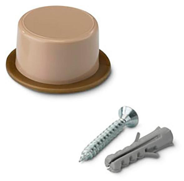 Inofix Deurknoppen met zichtvenster, beige, 2 stuks