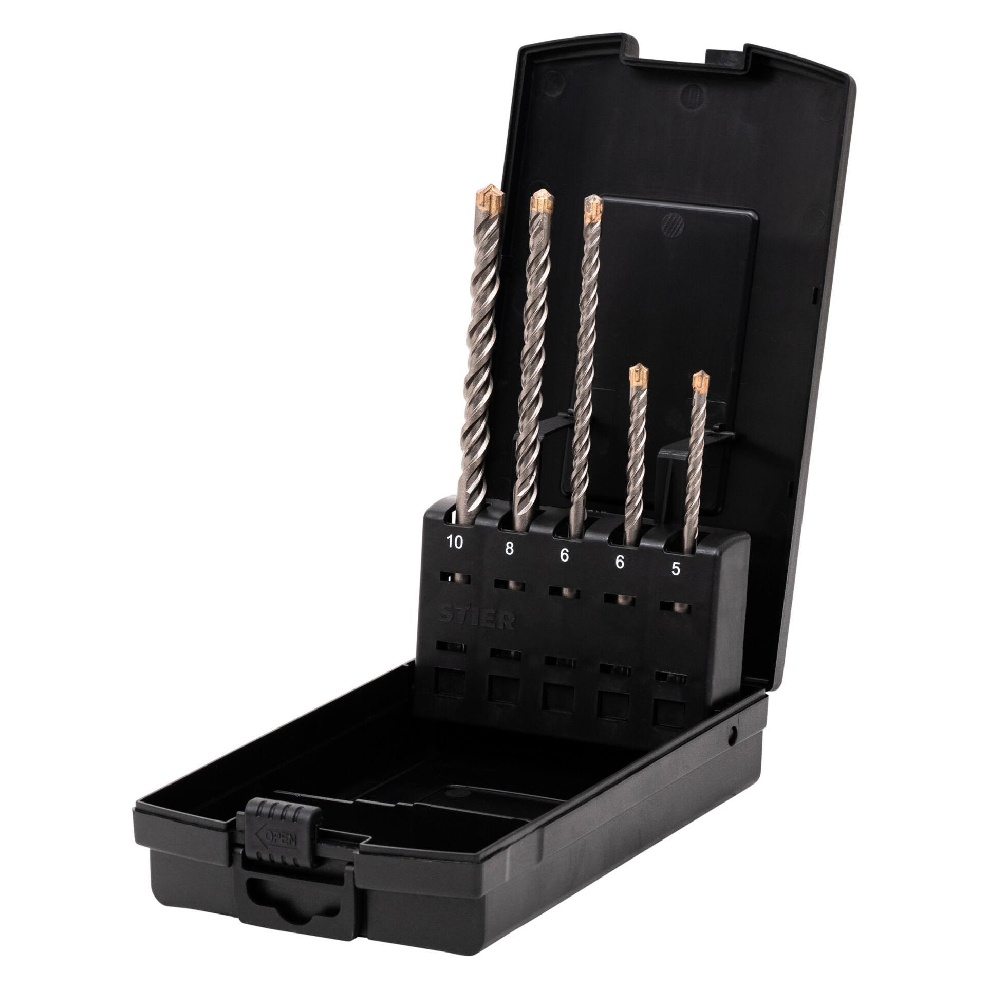 Stier Hammerbohrer-Set Premium SDS-plus 5-teilig (10 Millimeter, 5 Millimeter, 6 Millimeter, 8 Millimeter) (80861487)