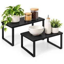 Relaxdays Gewürzregal 2er Set Schwarz