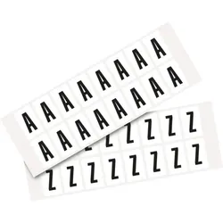 Aufkleber I Kombipackung Buchstabe A-Z, weiß/schwarz, Folie, SH 25mm, 22x36mm, 16 je Buchst./PAK