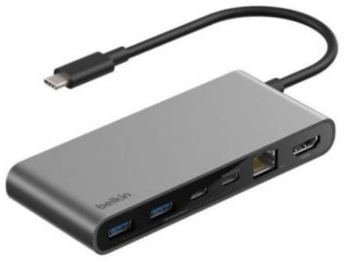 Belkin - Hub 8 En 1 Multiport Gris