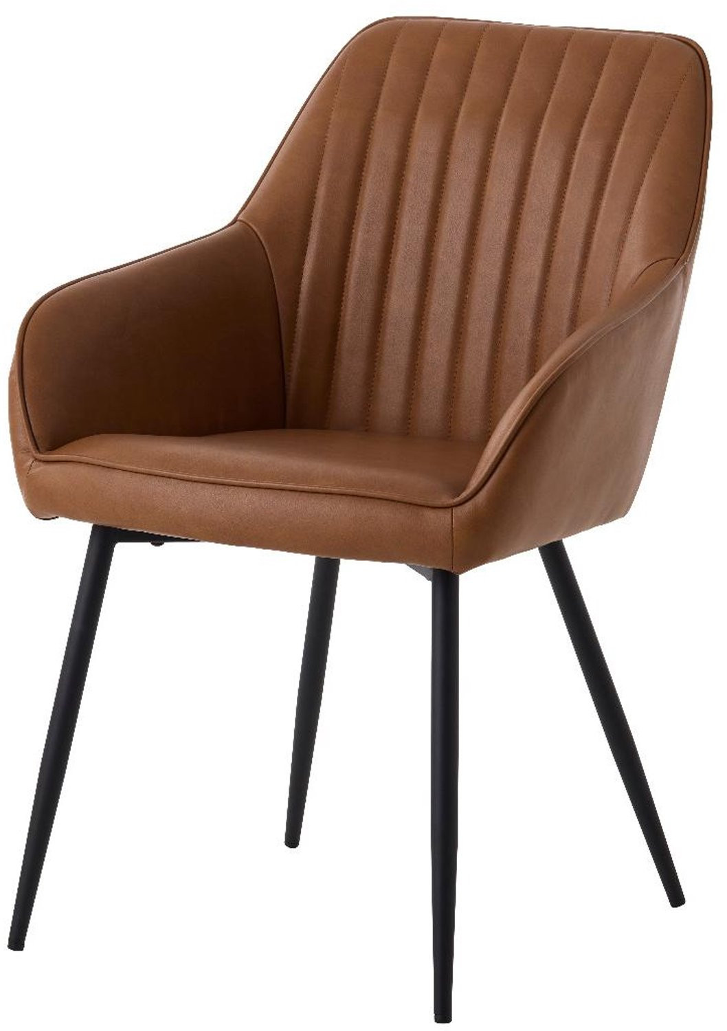 Nordic Home Angelo armstoel retro pu-leer streep - cognac