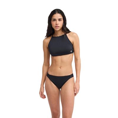 Bikini-Hose ROXY "Solid Essentials Classic", Damen, Gr. S, schwarz (anthrazit), Obermaterial: 85% Polyester, 15% Elasthan., Badehosen Bikini-Hose