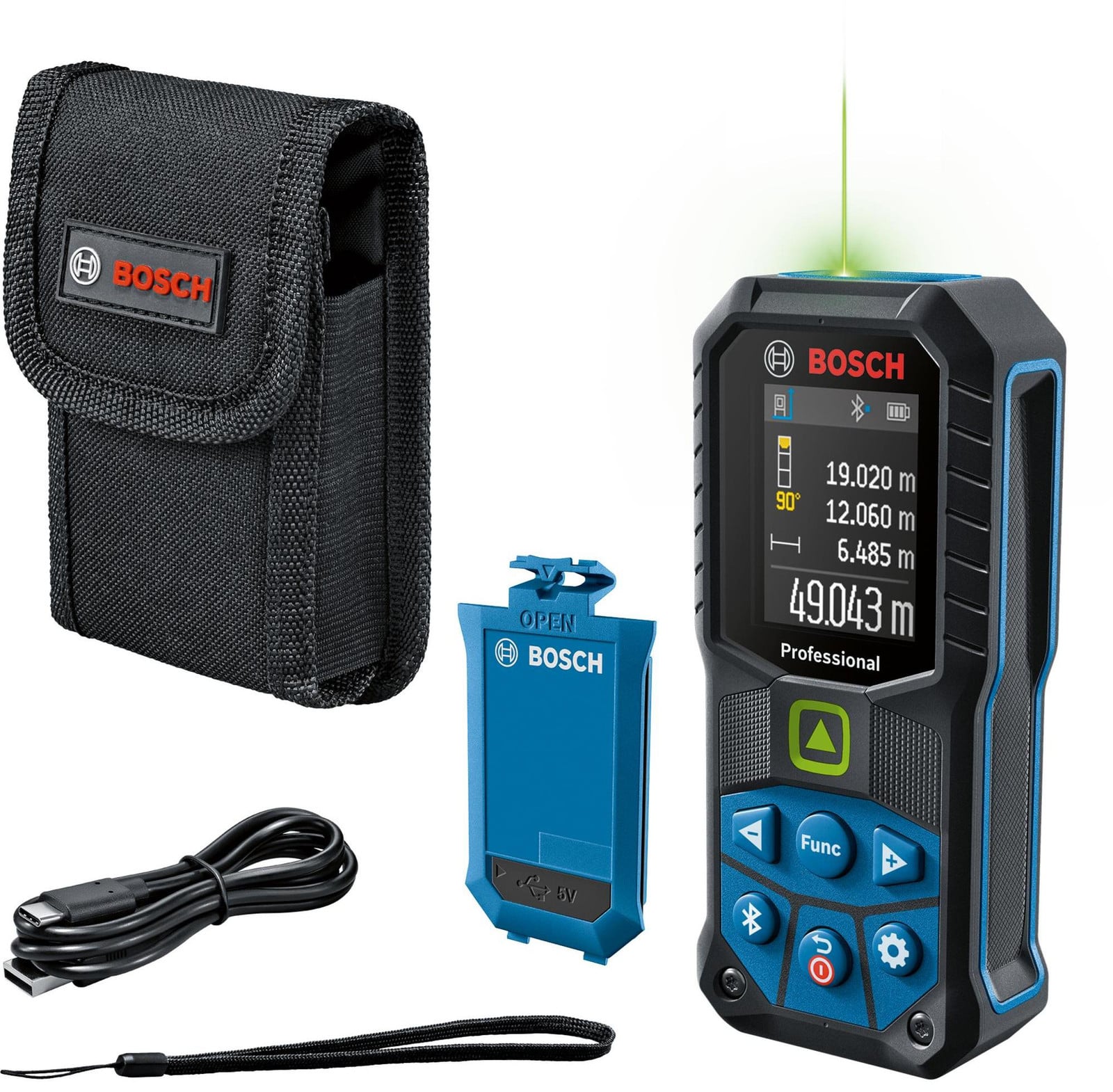Bosch Professional Laser afstandsmeter GLM 50-27 CG met 3,7V 1,0Ah accu en USB-C kabel