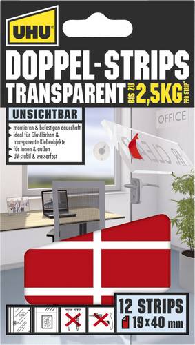 UHU 45515 45515 Doppelseitige Klebestrips UHU Transparent (L x B) 40mm x 19mm 12St.