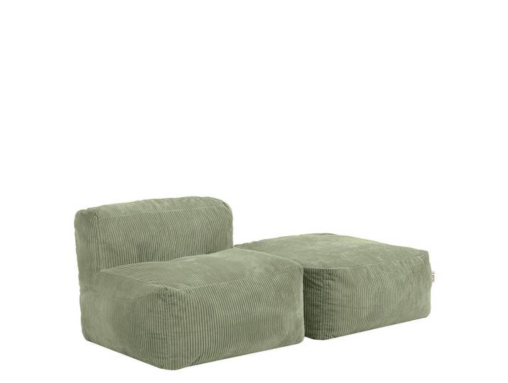 SITZSACK-SOFA 2-tlg.: Ecksessel, Fußstütze