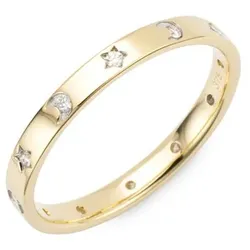 DIAMOUR Ring 12 Brillanten zus. ca. 0,15ct Gold 375